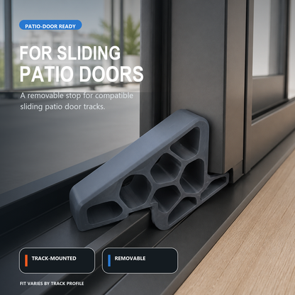 🥳Secure Track Door Stop – Absorbs impact, reduces slamming & protects rails. Compact locking design – fits sliding windows & balcony doors! 🛡️🔇