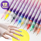 💅 Nail-Art-Pinselset mit 12 farbigen Pinseln – Präzisionspinsel für kreative Nageldesigns
