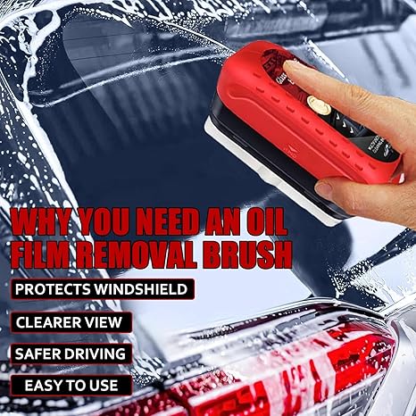 🔥Car Glass Oil Film Cleaner Brush🚗