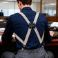 👔Men's X-Back Suspenders with Hook Clips – Adjustable & Heavy-Duty