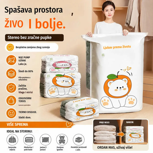✨🗃️ Set od 5 💨 Velike kompresibilne vrećice za pohranu: Nije potrebna zračna pumpa, nepropusne, idealne za uštedu prostora u koferu i kod kuće ✈️