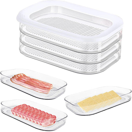 🔥3 Layer Reusable Food Storage Containers with Lid Clear Fridge Crisper