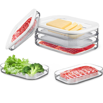 🎁 BUY 3 GET 1 FREE! 🔥3 Layer Reusable Food Storage Containers with Lid Clear Fridge Crisper