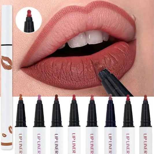 💄Wasserfester Matte Liquid Lip Liner & Lippenstift – Lang anhaltend, schnell trocknend, kussfest | 🎁 Nur für kurze Zeit: 1+1 Gratis