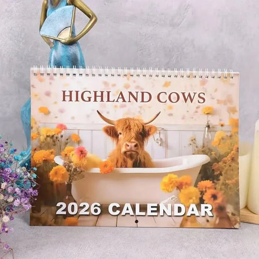 🔥Bestseller🔥2026 Highland Cow Wandkalender 🐮💖