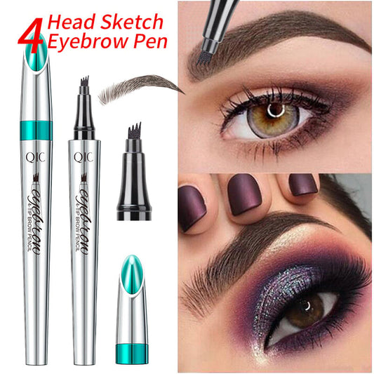 🎁1 + 1 GRATIS⏰3D wasserfester Microblading-Augenbrauenstift mit 4-Zinken-Spitzentätowierstift