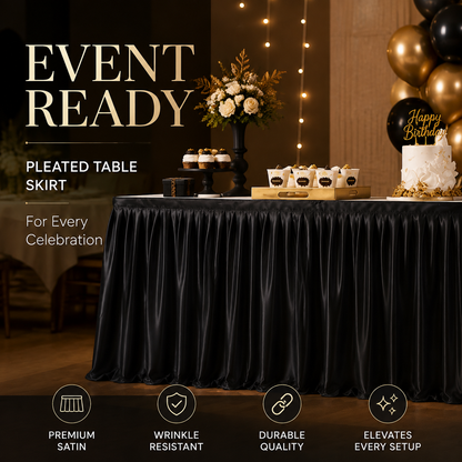 💥 Pleated Table Skirt for Events – Elegant & Easy Table Decor ✨