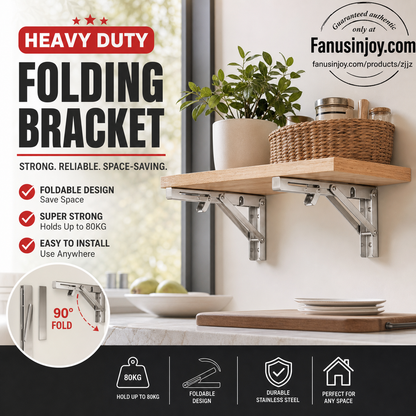 ⏰ Fold-in-a-Second Multi-Use Bracket – Declutter Your Kitchen or Study in Moments📚