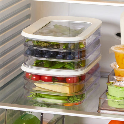 🔥3 Layer Reusable Food Storage Containers with Lid Clear Fridge Crisper