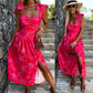💥Zeitlich begrenzt 50 % RABATT 💕Damenkleid mit Binderiemen, plissiertem Saum und Schlitz