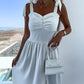 💥Zeitlich begrenzt 50 % RABATT 💕Damenkleid mit Binderiemen, plissiertem Saum und Schlitz
