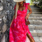 💥Zeitlich begrenzt 50 % RABATT 💕Damenkleid mit Binderiemen, plissiertem Saum und Schlitz