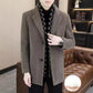 Stylische Tweed-Winterjacke mit gekerbtem Revers und weißem Entendaunen-Futter für Herren