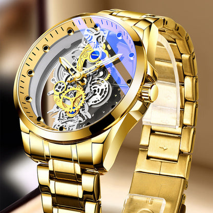🔥⌚ Double-Sided Skeleton Tourbillon-Style Watch – Bold & Sophisticated ✨