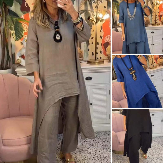 Women's Irregular Top & Pants 2-Piece Set