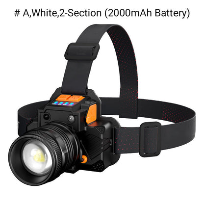 Waterproof Bright Rechargeable Headlamp Flashlight