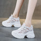 Mesh Hollow-Out Height-Increasing Chunky Sneakers