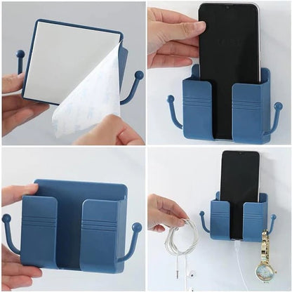 📢📢50% OFF !! ⏰Multi-Functional Desk Organiser & Phone Charging Station | Compact ABS Storage Box with Side Hooks for Remotes, Cables & Keys