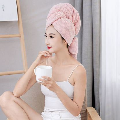 🧖‍♀️ Super Absorbent Coral Fleece Hair Towel 60×100cm – Soft, Quick & Convenient ✨