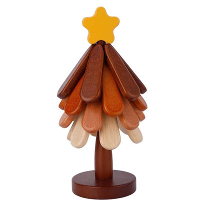Wooden Tree-Shaped Trivet with Star or Apple