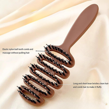 💖Black-Friday-Mega-Angebot – 50 % Rabatt!💖Haarbürste aus Wildschweinborsten mit gebogener Form