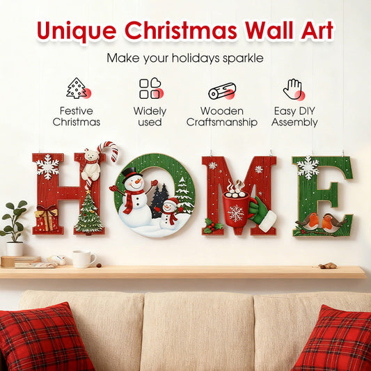 📢📢Black-Friday-Mega-Angebot – 50 % Rabatt!🎅Weihnachts-Wanddekoration aus Holz mit Buchstaben - HOME/JOY