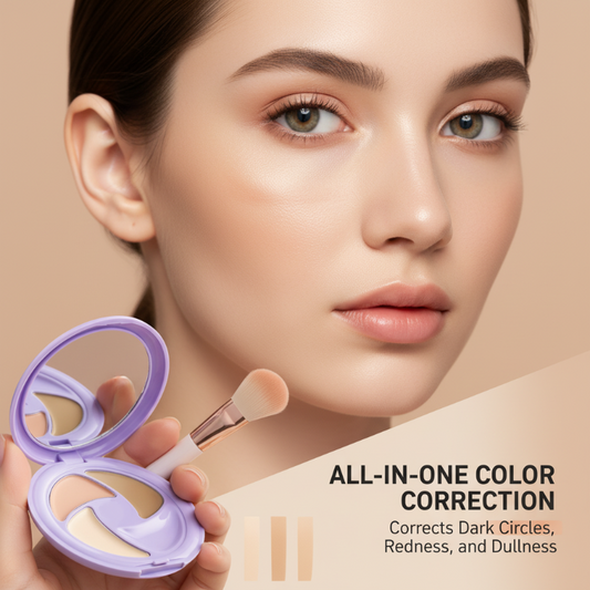3-Farben Concealer-Palette – deckt Pickel, Augenringe & dunkle Flecken ab – mit Lachs-Ton & aufhellender Formel – natürlich & langanhaltend🎨✨