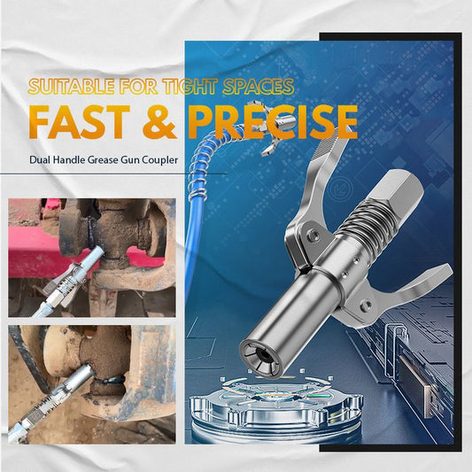 📢📢50% OFF !! ⏰⚙️High Pressure Dual Handle Grease Gun Coupler🛢️⛽