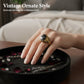 🌸 Buy 1 Get Free 1 🌸Vintage Black Simulated Gemstone Ring | 2 Sets
