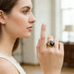 🌸 Buy 1 Get Free 1 🌸Vintage Black Simulated Gemstone Ring | 2 Sets