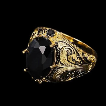🌸 Buy 1 Get Free 1 🌸Vintage Black Simulated Gemstone Ring | 2 Sets