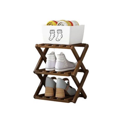 ✨ Foldable Bamboo Shoe Rack – Heavy-Duty Free-Standing Organizer – 100% Natural Alpine Bamboo, Tool-Free 5-Second Scissor Fold Setup-Compact Flat Storage – 2-10 Tiers 2 Colors 🌿