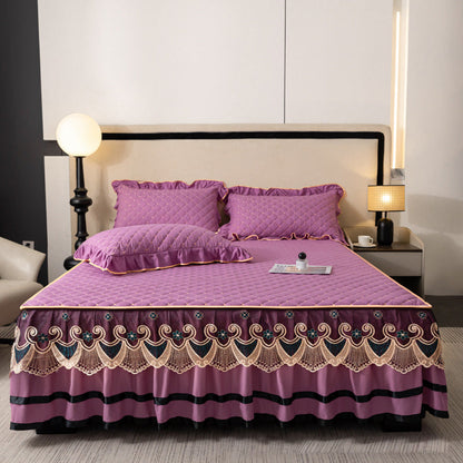 🛏️ Instantly Refresh Your Bedroom – Ruffled Valance Sheet & Pillowcases. Stretchy Fit, No Iron Needed. UK Dispatch