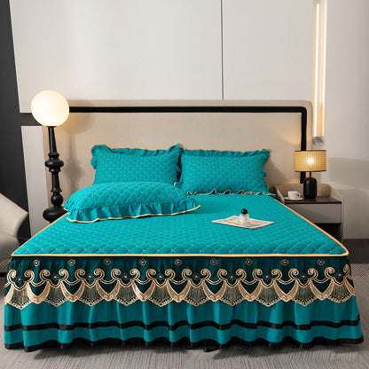 🛏️ Instantly Refresh Your Bedroom – Ruffled Valance Sheet & Pillowcases. Stretchy Fit, No Iron Needed. UK Dispatch