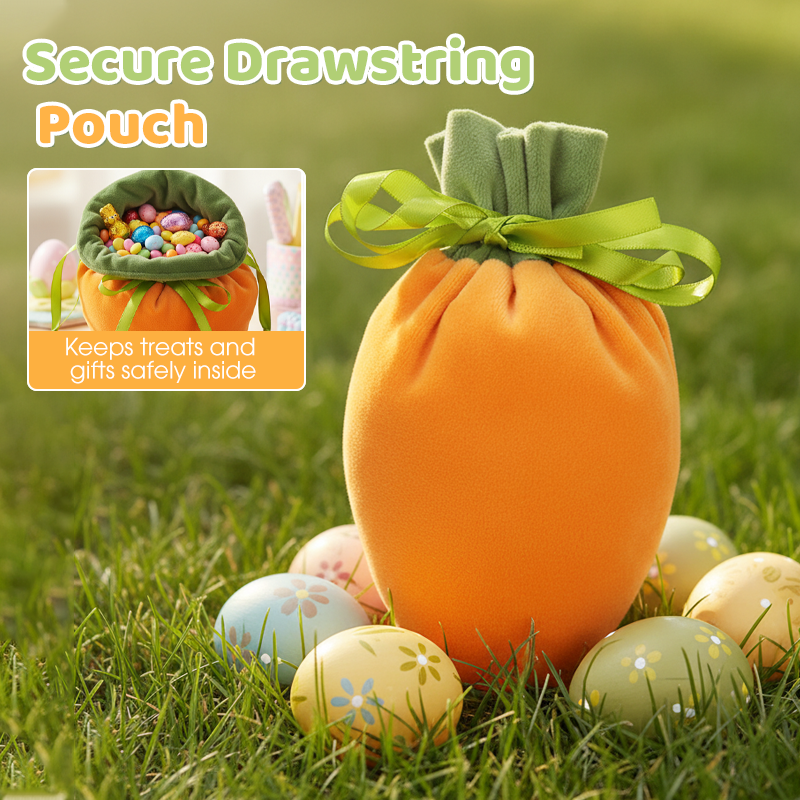 Carrot Shaped Plush Easter Treat Pouch