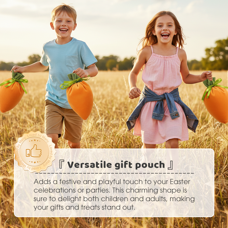 Carrot Shaped Plush Easter Treat Pouch