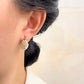 💥 Faux Pearl Basket Hoop Earrings: Gold-Tone, Weave Design, Secure Clasp, French Elegance