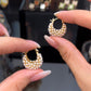 💥 Faux Pearl Basket Hoop Earrings: Gold-Tone, Weave Design, Secure Clasp, French Elegance