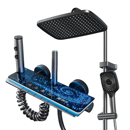 ⏳🔥LIMITED-TIME 50% OFF! ⏰ Digital Display Shower System 💧🌙 – Starry sky LED, built‑in shelf. 4 spray modes, alloy body. Spa at home. ✨🚿