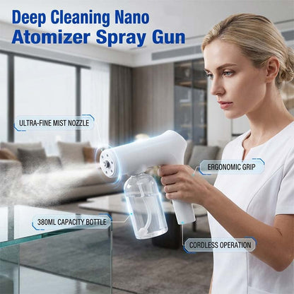 🦠 57% OFF NOW! 🚫 Cordless Nano Atomizer – Touchless Disinfecting, Blue Light – For Home, Office & Car 🏠