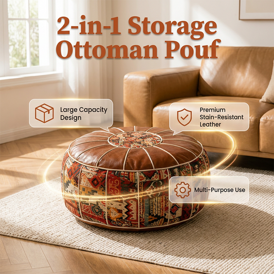 🛋️ Multifunctional Storage Ottoman Pouf – Stylish & Practical ✨
