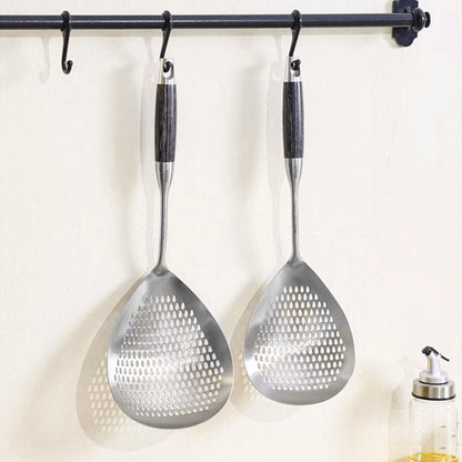 🥄 50% OFF NOW! 🍟 Stainless Steel Skimmer Spoon – Fast draining, heat-safe & versatile – Perfect for frying, soups & pasta 🍳