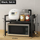 🧰Expandable Microwave Rack – Adjustable, 75kg Capacity, Hooks Included