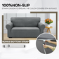 High Stretch Jacquard Sofa Cover with Non-Slip Straps