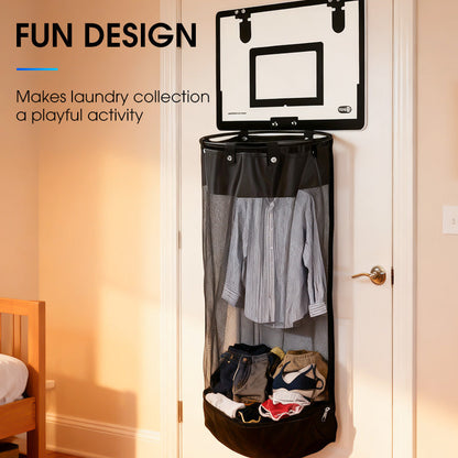 🧺 Over‑Door Laundry Basket – Basketball net, acrylic & no‑drill ✨