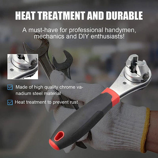 📢📢50% off！🔧 ADJUSTABLE ANGLE RATCHET WRENCH — Pivoting Multi-Position Head | 72-Tooth Fine Ratcheting |