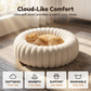 ⏳🔥LIMITED-TIME 50% OFF! ⏰🐾 Cloud-Like Ultra Soft Plush Round Calming Pet Bed, Raised Rim Donut Cat Dog Bed, Joint Relief Warm Cozy Washable Pet Sleeping Cushion