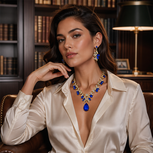 💎 Sparkling Teardrop Pendant Necklace & Earrings Set – Elegant & Timeless, Perfect for Every Occasion ✨