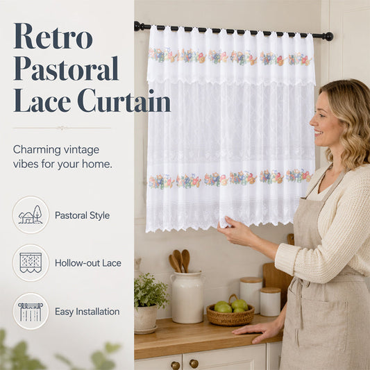 🍓🏡Retro Lace Short Kitchen Curtain