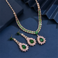 🎉 2026 Sale — Over 22,000 Sold! 💎 Zircon Jewelry Set – Pink & Green Necklace & Drop Earrings – Complete Your Party Look! ✨